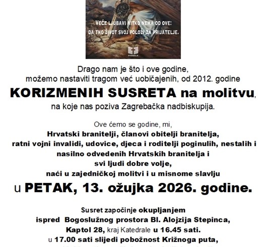 Korizmeni susret hrvatskih branitelja